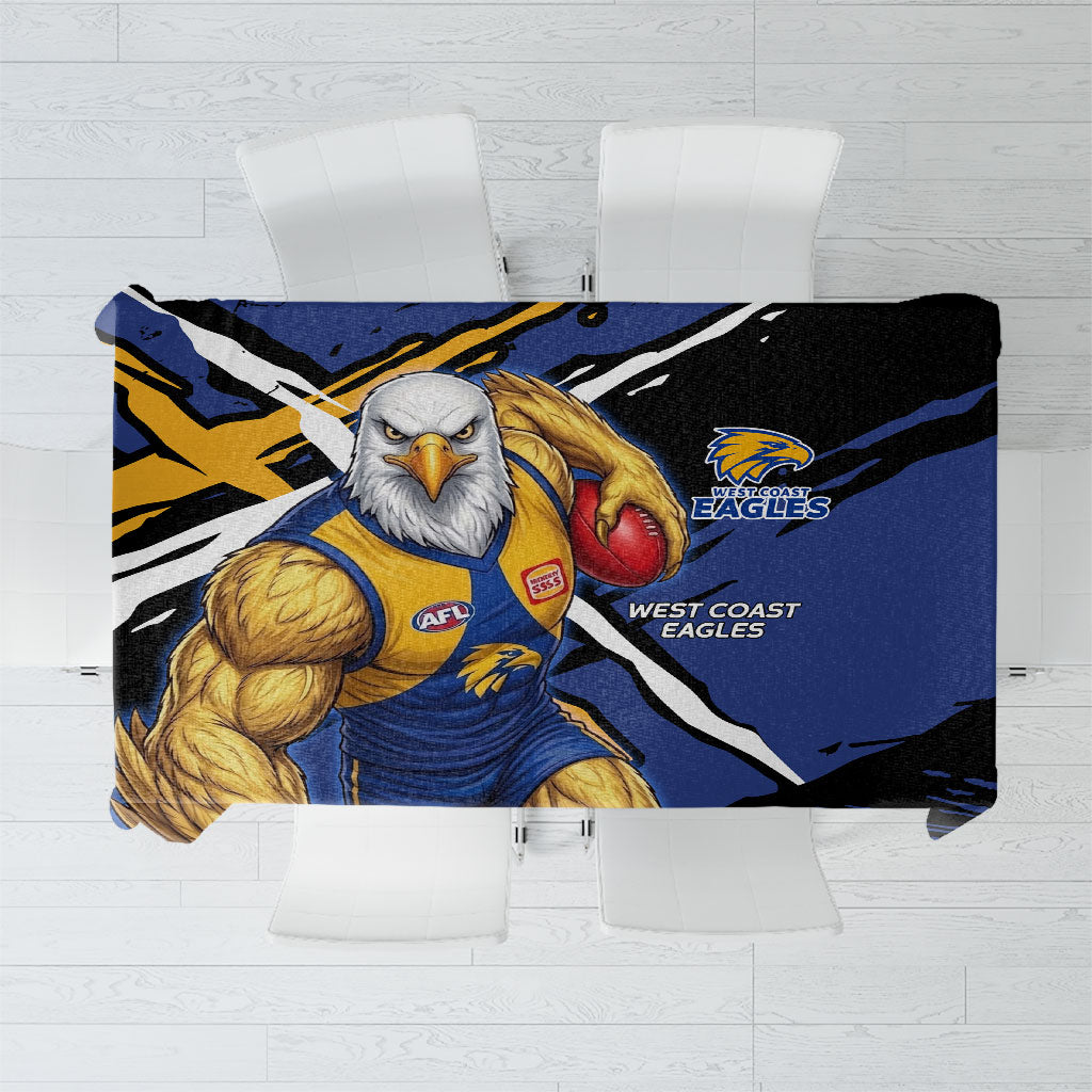 West Coast Eagles Tablecloth Eagles Muscular Mascot Graphic - Abstract Paint Splatter Art