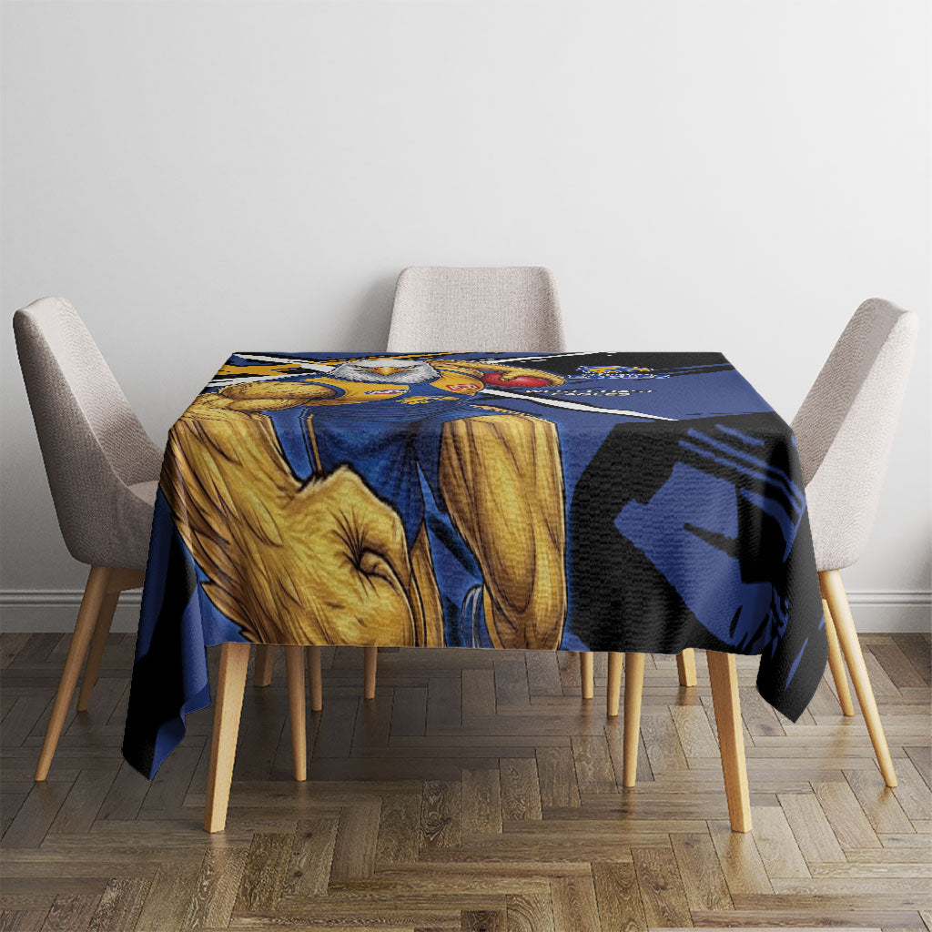 West Coast Eagles Tablecloth Eagles Muscular Mascot Graphic - Abstract Paint Splatter Art