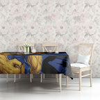 West Coast Eagles Tablecloth Eagles Muscular Mascot Graphic - Abstract Paint Splatter Art