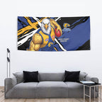West Coast Eagles Tapestry Eagles Muscular Mascot Graphic - Abstract Paint Splatter Art