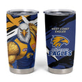 West Coast Eagles Tumbler Cup Eagles Muscular Mascot Graphic - Abstract Paint Splatter Art