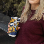West Coast Eagles Tumbler Cup Eagles Muscular Mascot Graphic - Abstract Paint Splatter Art