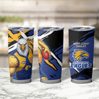 West Coast Eagles Tumbler Cup Eagles Muscular Mascot Graphic - Abstract Paint Splatter Art