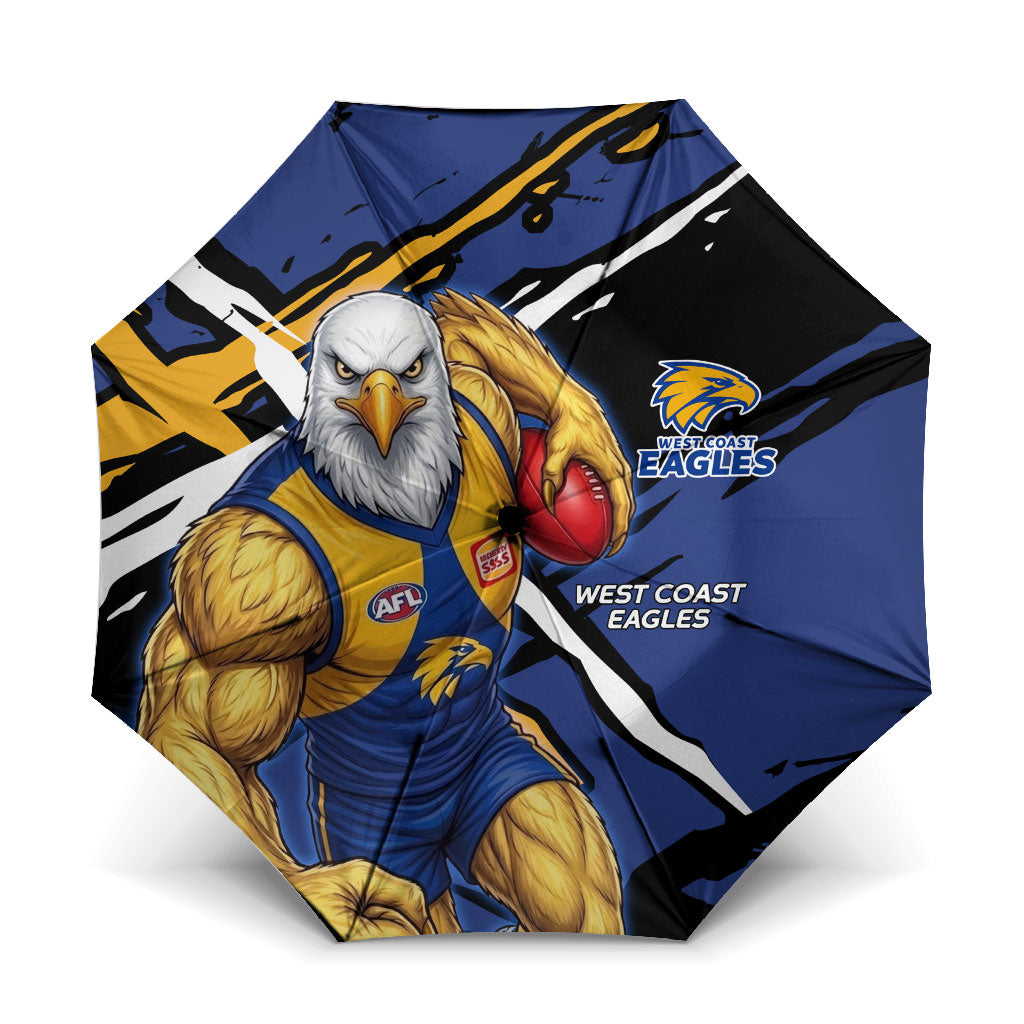 West Coast Eagles Umbrella Eagles Muscular Mascot Graphic - Abstract Paint Splatter Art