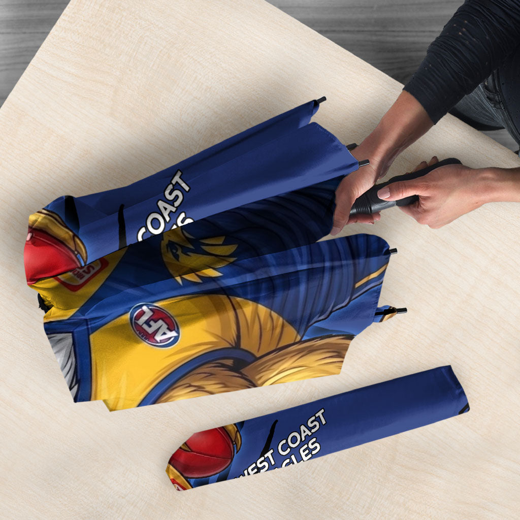 West Coast Eagles Umbrella Eagles Muscular Mascot Graphic - Abstract Paint Splatter Art