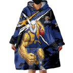 West Coast Eagles Wearable Blanket Hoodie Eagles Muscular Mascot Graphic - Abstract Paint Splatter Art