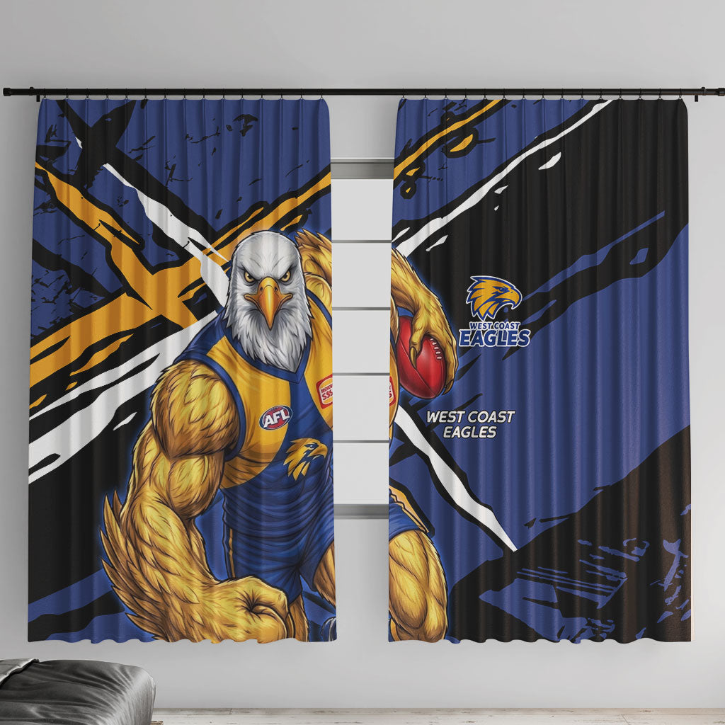 West Coast Eagles Window Curtain Eagles Muscular Mascot Graphic - Abstract Paint Splatter Art