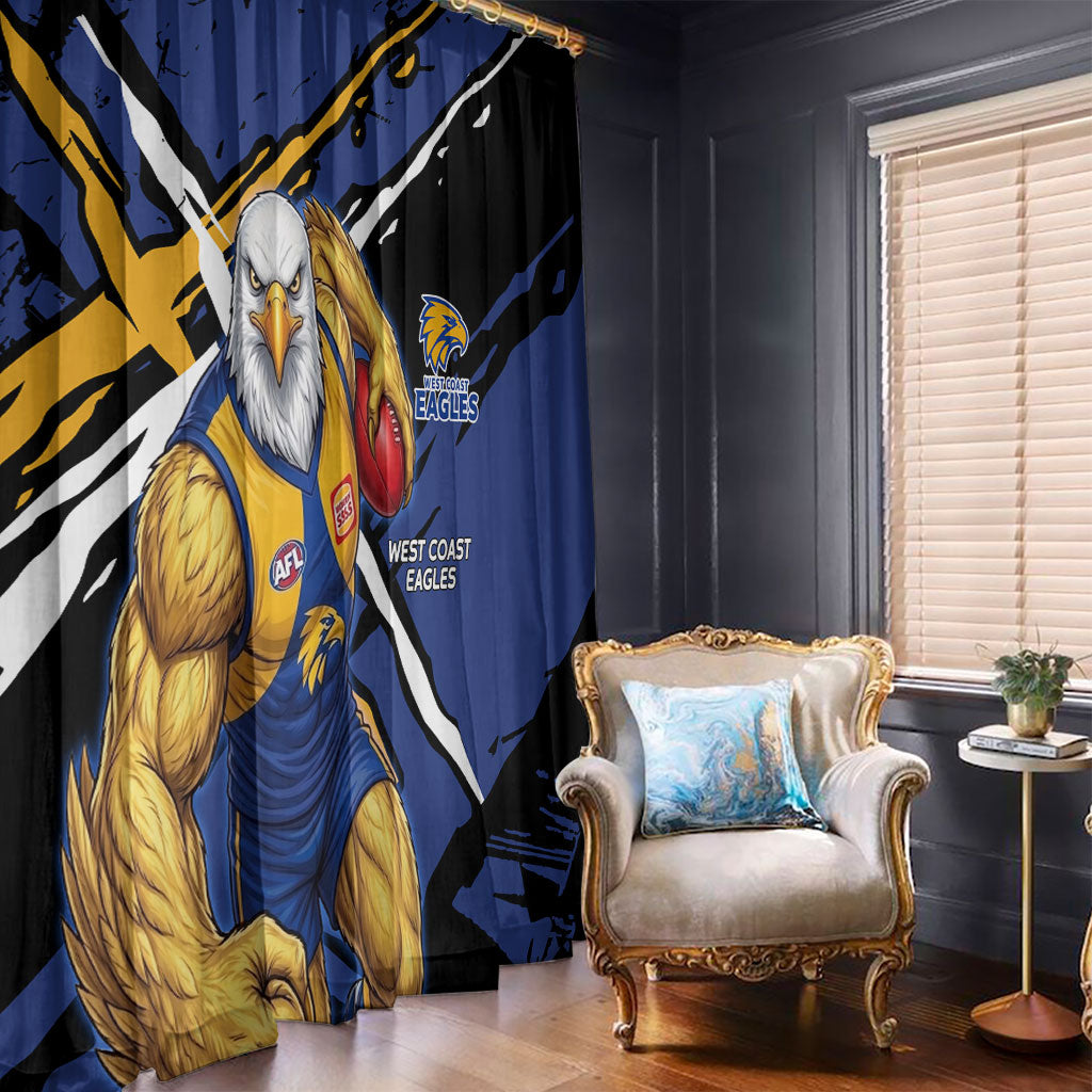 West Coast Eagles Window Curtain Eagles Muscular Mascot Graphic - Abstract Paint Splatter Art