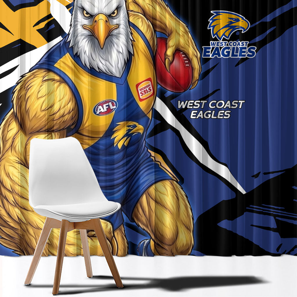 West Coast Eagles Window Curtain Eagles Muscular Mascot Graphic - Abstract Paint Splatter Art