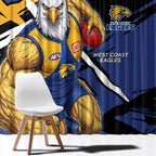 West Coast Eagles Window Curtain Eagles Muscular Mascot Graphic - Abstract Paint Splatter Art