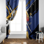 West Coast Eagles Window Curtain Eagles Muscular Mascot Graphic - Abstract Paint Splatter Art