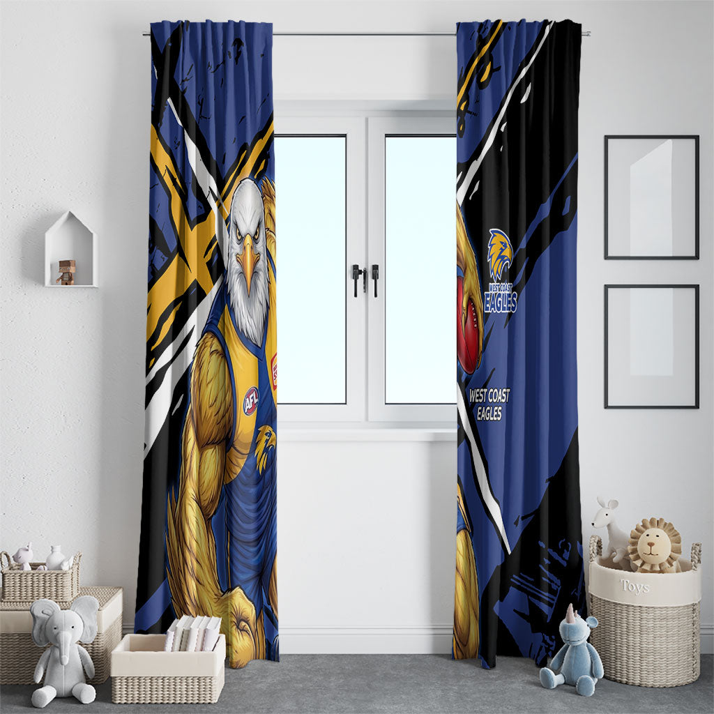 West Coast Eagles Window Curtain Eagles Muscular Mascot Graphic - Abstract Paint Splatter Art