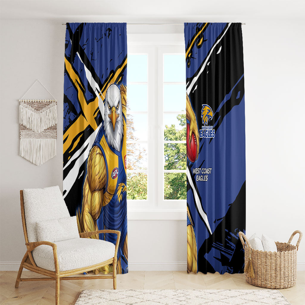 West Coast Eagles Window Curtain Eagles Muscular Mascot Graphic - Abstract Paint Splatter Art