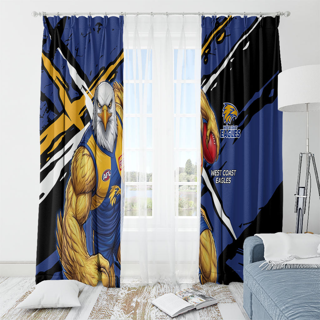 West Coast Eagles Window Curtain Eagles Muscular Mascot Graphic - Abstract Paint Splatter Art