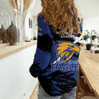 West Coast Eagles Women Casual Shirt Eagles Muscular Mascot Graphic - Abstract Paint Splatter Art