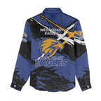 West Coast Eagles Women Casual Shirt Eagles Muscular Mascot Graphic - Abstract Paint Splatter Art
