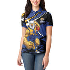 West Coast Eagles Women Polo Shirt Eagles Muscular Mascot Graphic - Abstract Paint Splatter Art