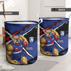 Western Bulldogs Laundry Basket Footscray Muscular Mascot Graphic - Abstract Paint Splatter Art