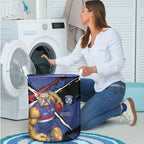 Western Bulldogs Laundry Basket Footscray Muscular Mascot Graphic - Abstract Paint Splatter Art