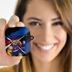Western Bulldogs AirPods Case Footscray Muscular Mascot Graphic - Abstract Paint Splatter Art