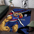 Western Bulldogs Area Rug Footscray Muscular Mascot Graphic - Abstract Paint Splatter Art
