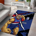 Western Bulldogs Area Rug Footscray Muscular Mascot Graphic - Abstract Paint Splatter Art