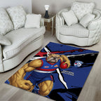 Western Bulldogs Area Rug Footscray Muscular Mascot Graphic - Abstract Paint Splatter Art