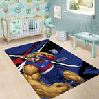 Western Bulldogs Area Rug Footscray Muscular Mascot Graphic - Abstract Paint Splatter Art