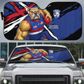 Western Bulldogs Auto Sun Shade Footscray Muscular Mascot Graphic - Abstract Paint Splatter Art