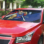 Western Bulldogs Auto Sun Shade Footscray Muscular Mascot Graphic - Abstract Paint Splatter Art