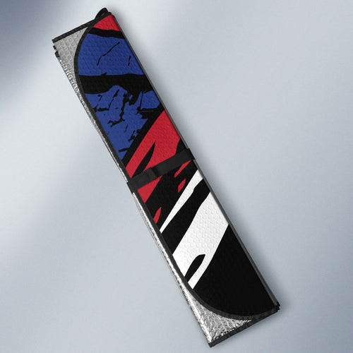 Western Bulldogs Auto Sun Shade Footscray Muscular Mascot Graphic - Abstract Paint Splatter Art