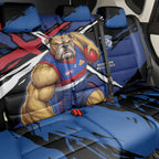 Western Bulldogs Back Car Seat Cover Footscray Muscular Mascot Graphic - Abstract Paint Splatter Art