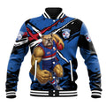 Western Bulldogs Baseball Jacket Footscray Muscular Mascot Graphic - Abstract Paint Splatter Art
