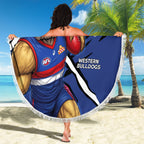 Western Bulldogs Beach Blanket Footscray Muscular Mascot Graphic - Abstract Paint Splatter Art