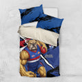 Western Bulldogs Bedding Set Footscray Muscular Mascot Graphic - Abstract Paint Splatter Art