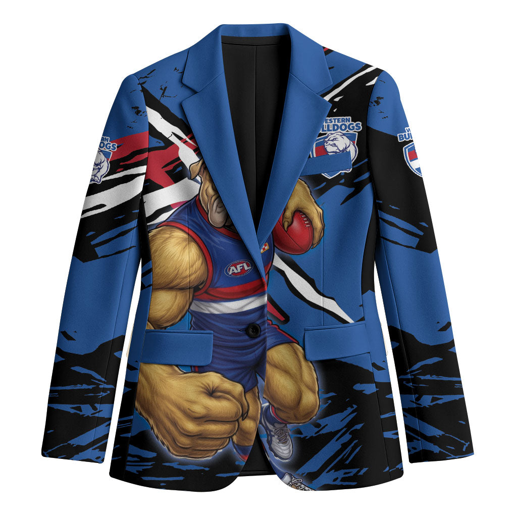 Western Bulldogs Blazer Footscray Muscular Mascot Graphic - Abstract Paint Splatter Art