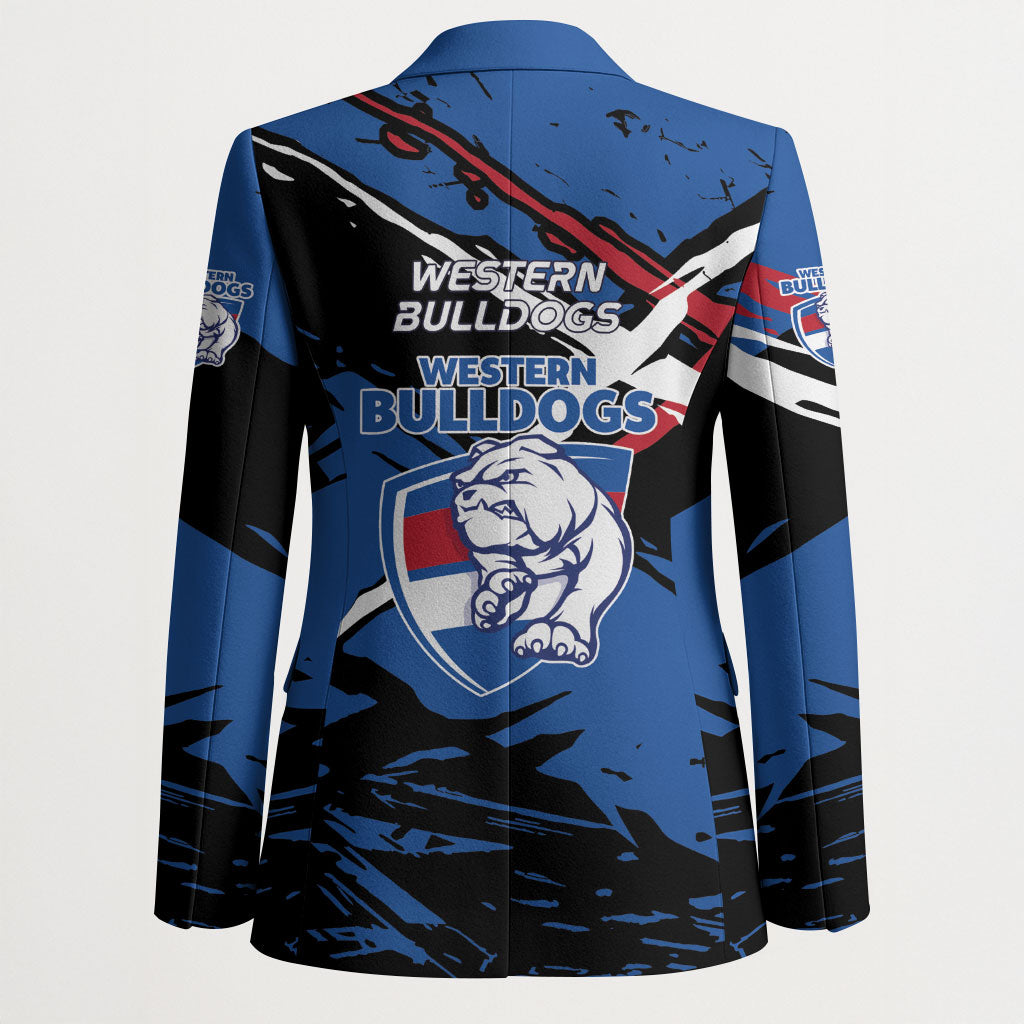 Western Bulldogs Blazer Footscray Muscular Mascot Graphic - Abstract Paint Splatter Art