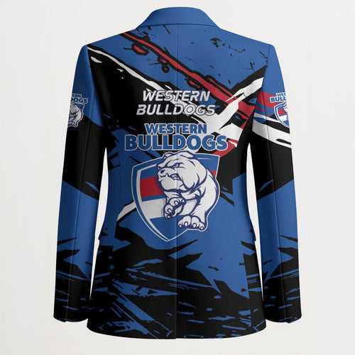 Western Bulldogs Blazer Footscray Muscular Mascot Graphic - Abstract Paint Splatter Art