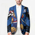 Western Bulldogs Blazer Footscray Muscular Mascot Graphic - Abstract Paint Splatter Art