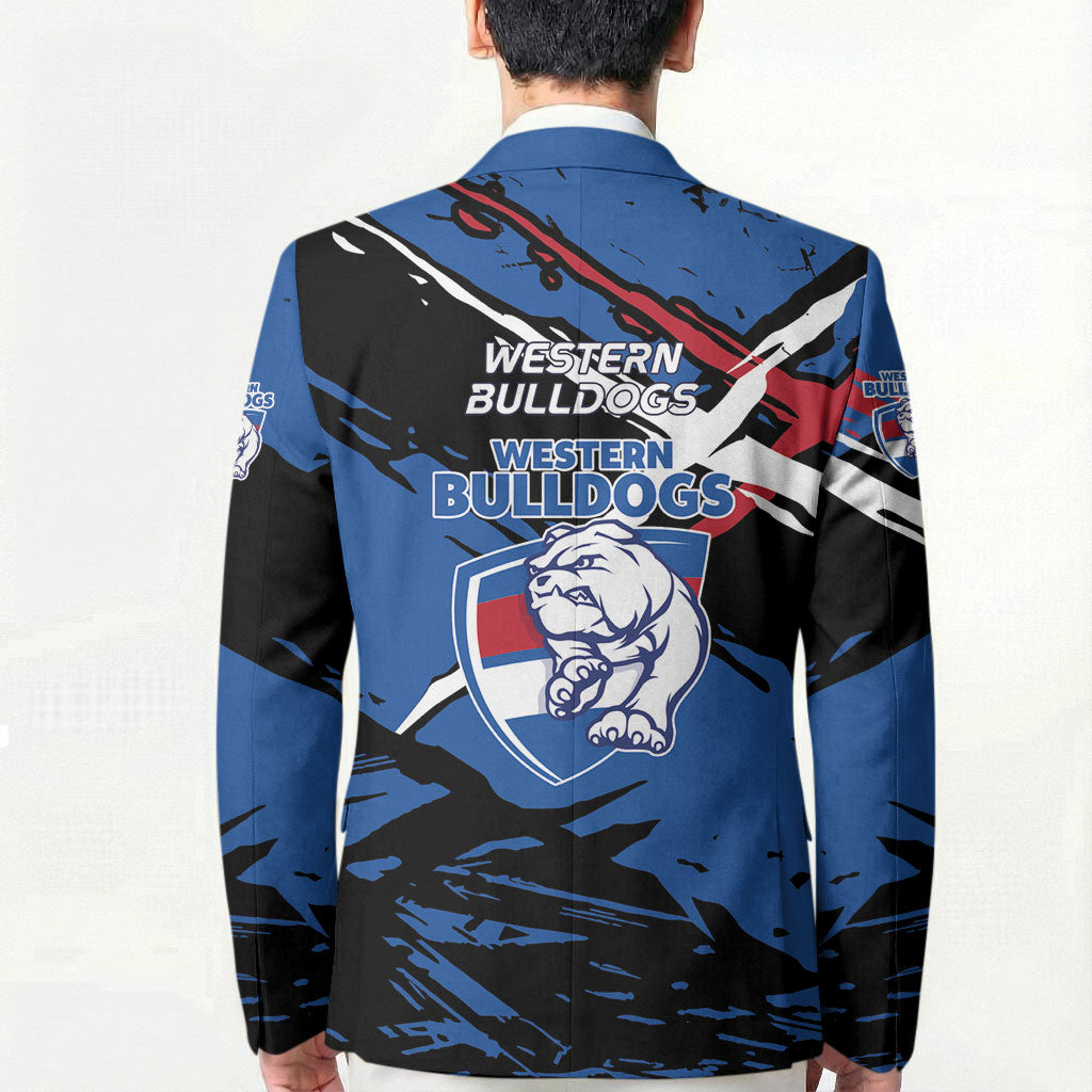 Western Bulldogs Blazer Footscray Muscular Mascot Graphic - Abstract Paint Splatter Art