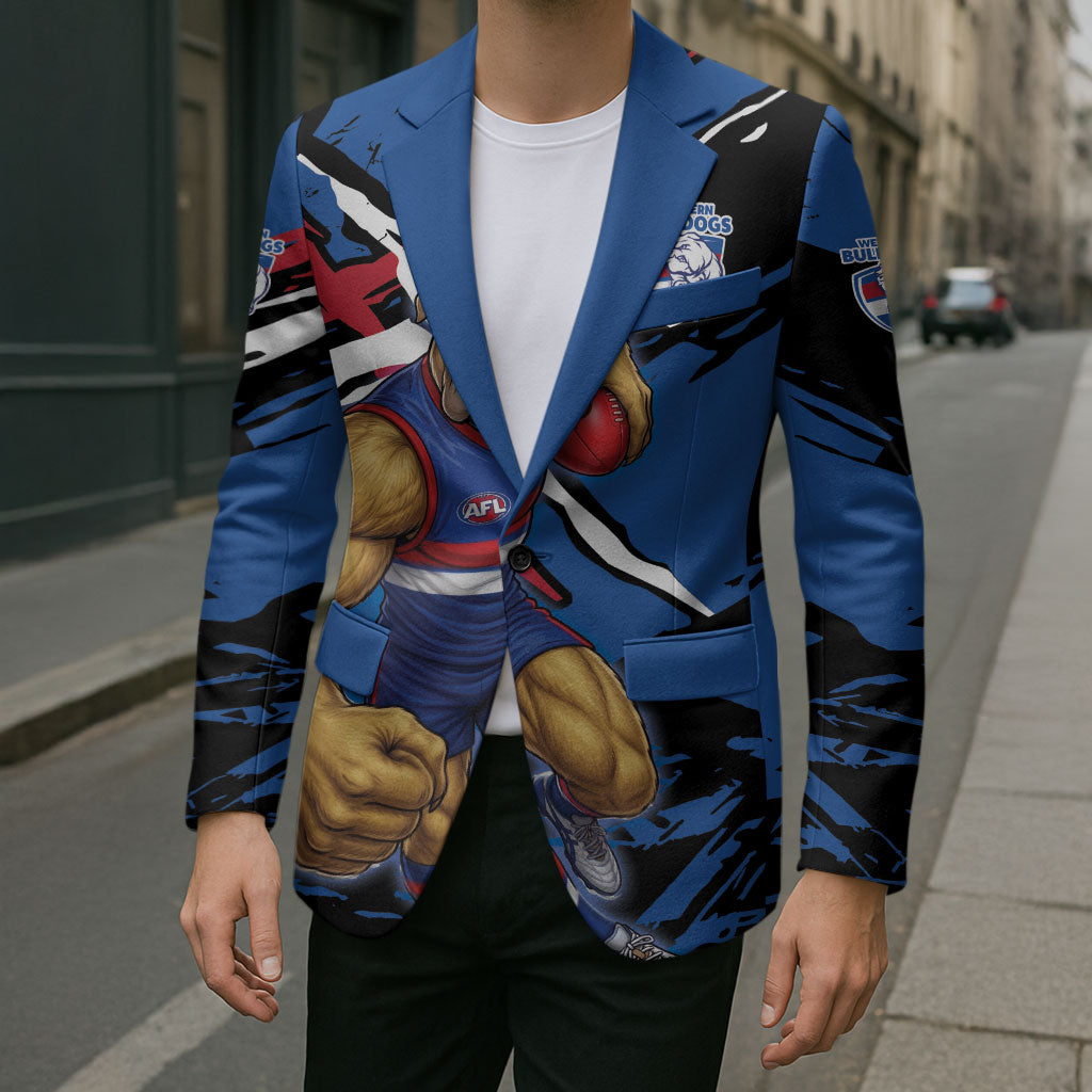 Western Bulldogs Blazer Footscray Muscular Mascot Graphic - Abstract Paint Splatter Art