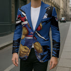Western Bulldogs Blazer Footscray Muscular Mascot Graphic - Abstract Paint Splatter Art