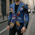 Western Bulldogs Blazer Footscray Muscular Mascot Graphic - Abstract Paint Splatter Art