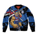 Western Bulldogs Bomber Jacket Footscray Muscular Mascot Graphic - Abstract Paint Splatter Art