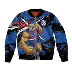 Western Bulldogs Bomber Jacket Footscray Muscular Mascot Graphic - Abstract Paint Splatter Art