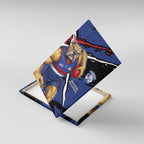 Western Bulldogs Canvas Wall Art Footscray Muscular Mascot Graphic - Abstract Paint Splatter Art