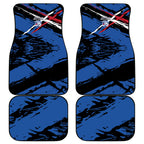 Western Bulldogs Car Mats Footscray Muscular Mascot Graphic - Abstract Paint Splatter Art