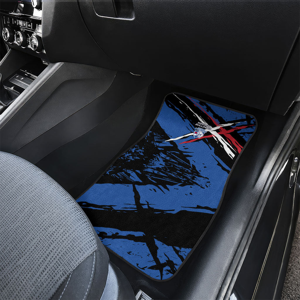 Western Bulldogs Car Mats Footscray Muscular Mascot Graphic - Abstract Paint Splatter Art