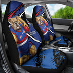 Western Bulldogs Car Seat Cover Footscray Muscular Mascot Graphic - Abstract Paint Splatter Art