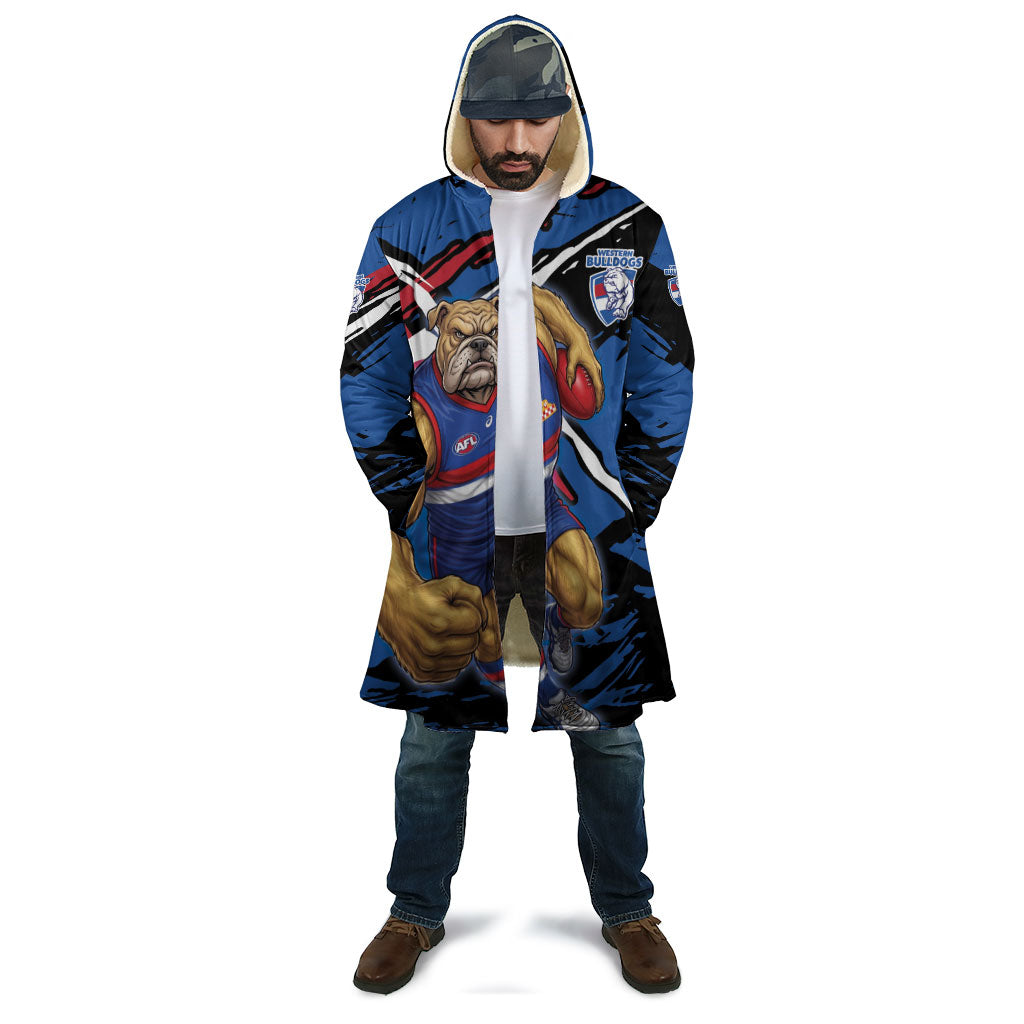 Western Bulldogs Cloak Footscray Muscular Mascot Graphic - Abstract Paint Splatter Art